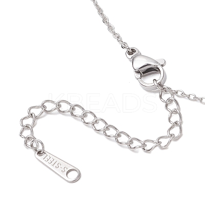 Teardrop Faceted Natural Mixed Stone Pendant 304 Stainless Steel Cable Chain Necklaces for Women NJEW-JN05288-1