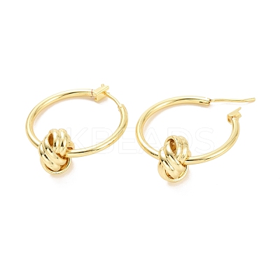 Brass Knot Hoop Earrings for Women EJEW-A072-19LG-1
