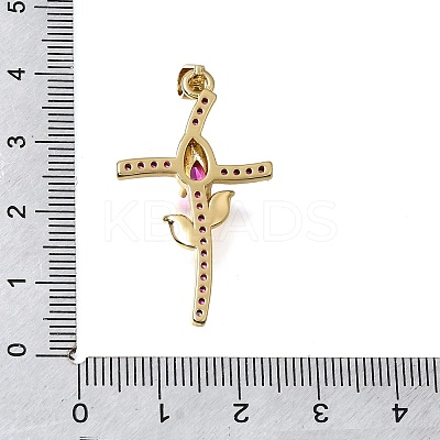 Brass Micro Pave Cubic Zirconia Pendants CU-CBA637A-04G-A-1