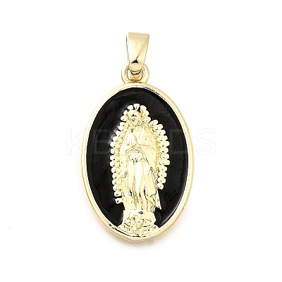 Brass Enamel Pendants KK-P336-05G-1