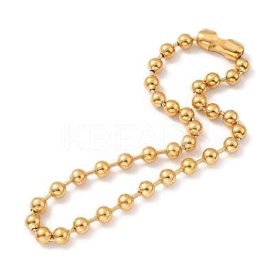 PVD Vacuum Plating 304 Stainless Steel Ball Chain Necklace & Bracelet Set STAS-D181-01G-02C-1