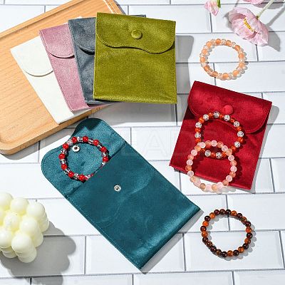 6Pcs 6 Colors Velvet Jewelry Pouches ABAG-CJ0001-04-1