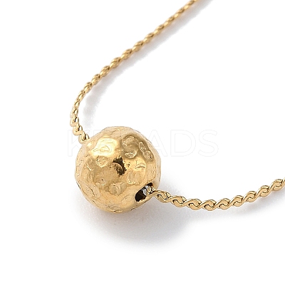 Ion Plating(IP) 304 Stainless Steel Round Ball Pendant Necklaces for Women NJEW-D056-01A-01G-1