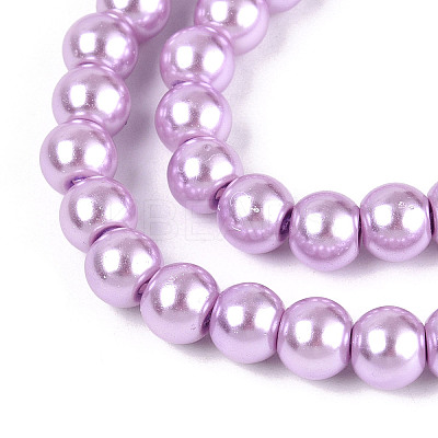 Baking Paint Pearlized Glass Pearl Round Bead Strands HY-Q003-6mm-81-1