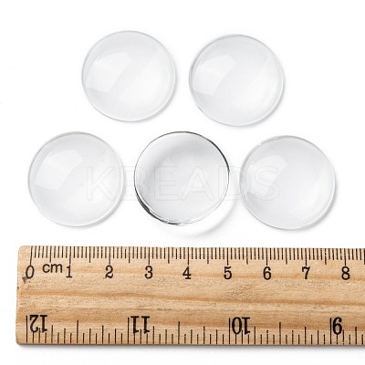 Transparent Glass Cabochons GGLA-R026-25mm-1