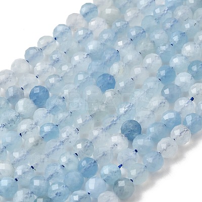 Natural Aquamarine Beads Strands G-C218-B02-6mm-1