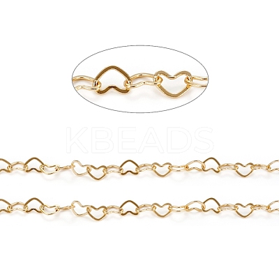 Brass Heart Link Chains CHC-D026-15A-G-1