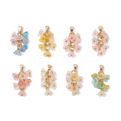 8Pcs Flower Acrylic Charms PALLOY-JF03591-1