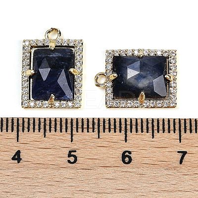 Natural Sodalite Faceted Rectangle Pendants G-I375-05G-08-1