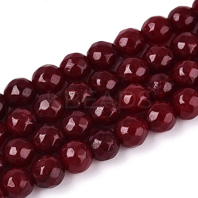 Dyed Natural White Jade Beads Strands G-T139-6mm-60-12-1