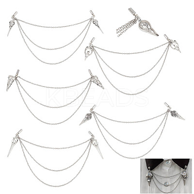 Alloy Charm Hanging Chains Collar Pins Tie Clips AJEW-GO00025-1