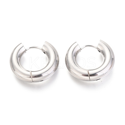 Tarnish Resistant 202 Stainless Steel Huggie Hoop Earrings EJEW-O087-08D-P-1