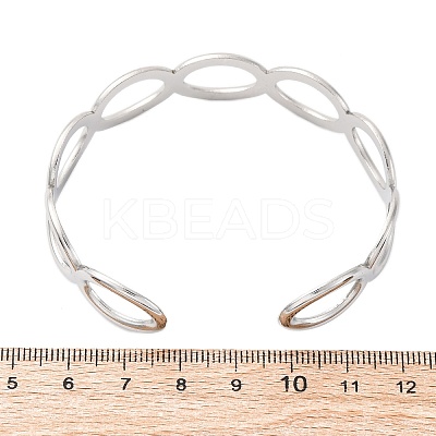 304 Stainless Steel Cuff Bangles for Women BJEW-D306-02P-1