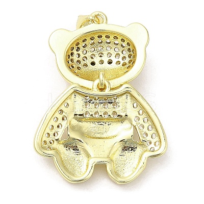 Brass with Cubic Zirconia Pendants KK-K340-01G-01-1