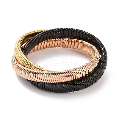 304 Stainless Steel Interlocking Flat Snake Chains Bracelet LS-BJEW-G642-01RG-1
