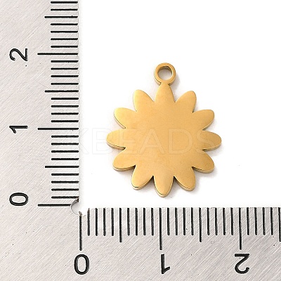 Ion Plating(IP) 304 Stainless Steel Enamel Pendants STAS-Q301-09G-1