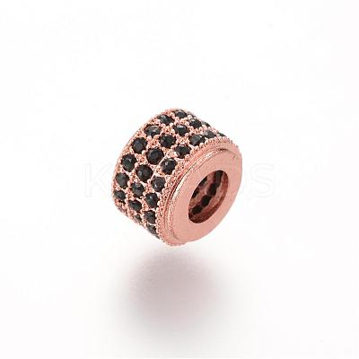 Brass Micro Pave Cubic Zirconia Beads ZIRC-S053-YS013B-2-1