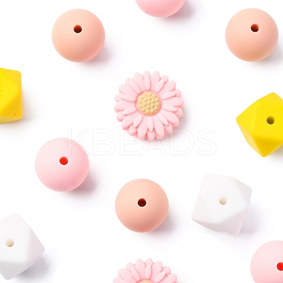 5 Styles Food Grade Eco-Friendly Silicone Beads SIL-FS0001-23-1