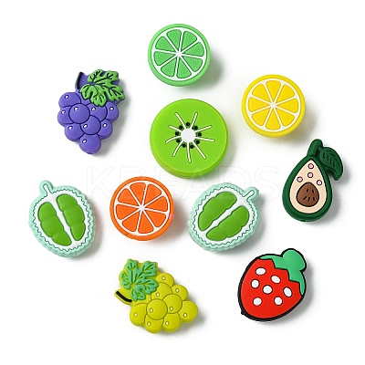 18Pcs 9 Styles Fruit Theme Food Grade Silicone Focal Beads SIL-CJ0002-18-1