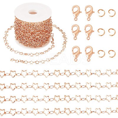 DIY Brass Star & Oval Link Chains Necklaces & Bracelets Making Kits DIY-TA0011-17-1