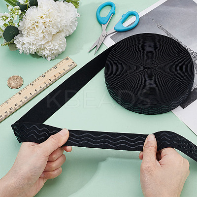 10 Yards Flat Polyester & Spandex Non-Slip Elastic Cord OCOR-HY0001-45-1