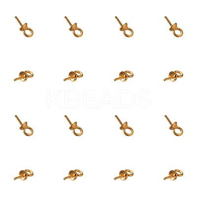 304 Stainless Steel Cup Pearl Peg Bails Pin Pendants STAS-UN0003-95G-1