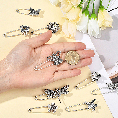 20Pcs 10 Styles Alloy Kilt Pins for Backpack Clothes JEWB-SC0001-79-1