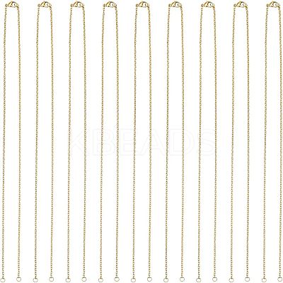 Half Finished 304 Stainless Steel Cable Chain Necklaces STAS-UN0038-66G-1