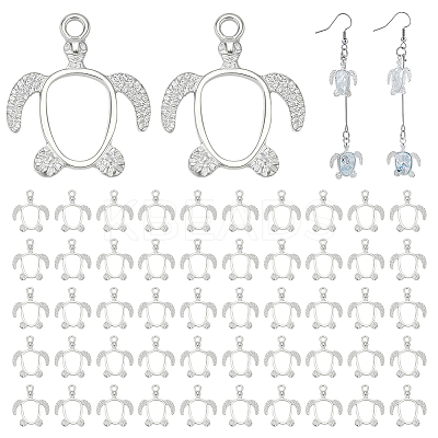 60Pcs Alloy Open Back Bezel Pendants FIND-PH0026-70S-1