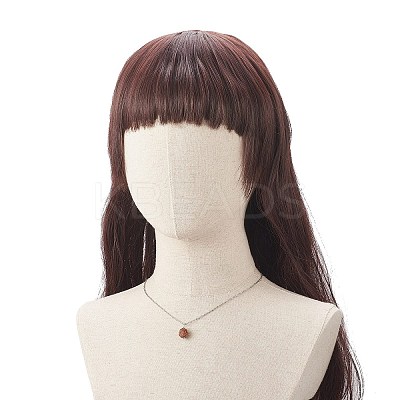 Natural Rudraksha Round Beaded Pendant Necklace NJEW-JN04203-01-1