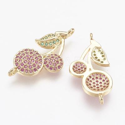 Brass Micro Pave Cubic Zirconia Links ZIRC-G111-14G-1