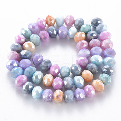 Opaque Baking Paint Glass Beads Strands EGLA-N006-010A-B09-1