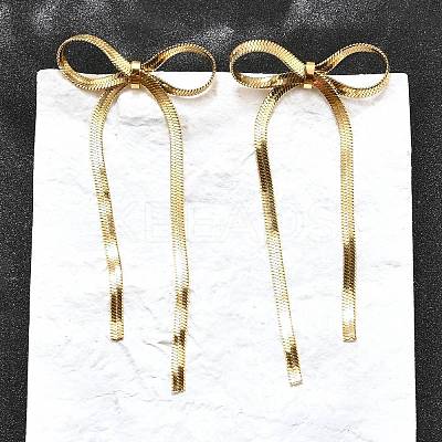 Bowknot 304 Stainless Steel Stud Earrings for Women EJEW-D104-04G-1