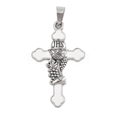 304 Stainless Steel Enamel Pendants X-STAS-D112-02P-1