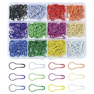 360Pcs 12 Colors Spray Painted Iron Calabash Pins IFIN-YW0001-65-1