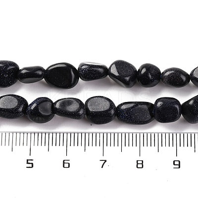 Synthetic Blue Goldstone Beads Strands G-G146-A35-01-1