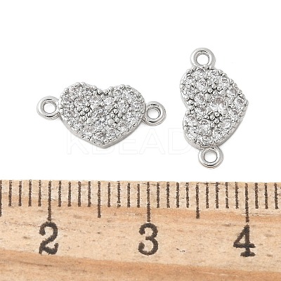 Brass Micro Pave Cubic Zirconia Connector Charms KK-U056-43P-1