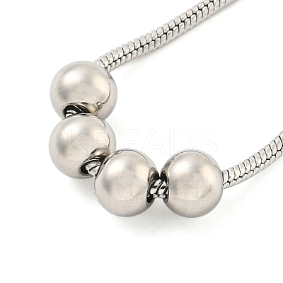 Non-Tarnish Round Beaded 304 Stainless Steel Pendant Necklaces for Women LS-NJEW-G137-01P-1