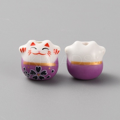 Handmade Porcelain Beads PORC-WH0006-02I-1