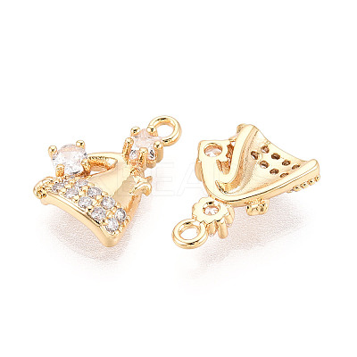 Brass Micro Pave Cubic Zirconia Charms KK-N263-134G-1