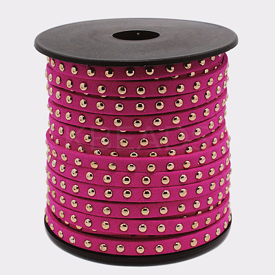 Golden Aluminum Studded Faux Suede Cord LW-D004-05-1
