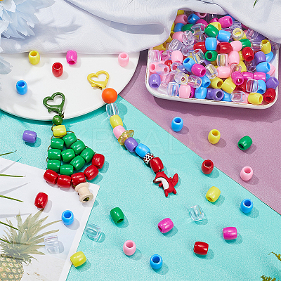 360Pcs 12 Colors Plastic European Beads KY-NB0001-66-1