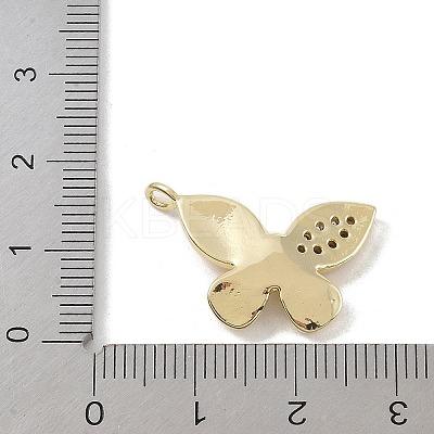 Brass Micro Pave Clear Cubic Zirconia Pendants KK-P273-12G-1