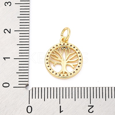 Brass Micro Pave Cubic Zirconia Pendants KK-D325-57G-02-1