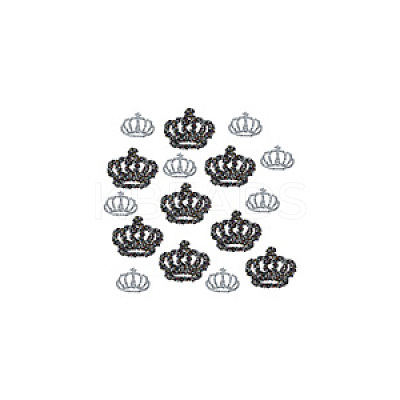 16Pcs 2 Styles Crown Glass/Resin Hotfix Rhinestone PATC-FG0002-38-1