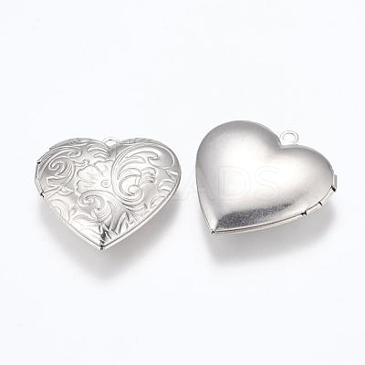 Tarnish Resistant 316 Stainless Steel Locket Pendants STAS-G146-14P-1