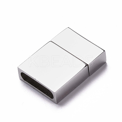 Tarnish Resistant 304 Stainless Steel Magnetic Clasps with Glue-in Ends STAS-M307-02P-01-1