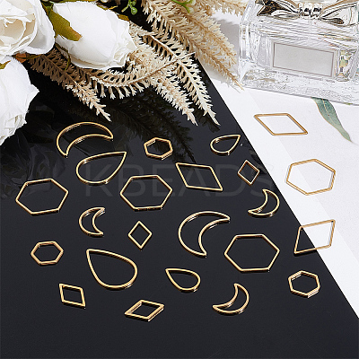 32Pcs 8 Style 304 Stainless Steel Linking Rings STAS-UN0041-35-1