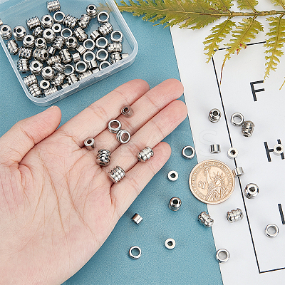 80Pcs 4 Style 304 Stainless Steel Beads STAS-DC0005-57-1