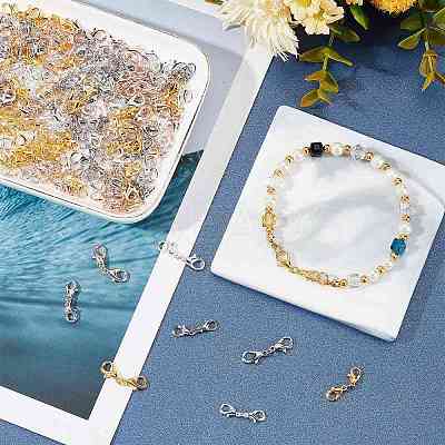 160Pcs 2 Style Zinc Alloy/Stainless Steel Lobster Claw Clasps FIND-PH0004-16-1